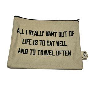 eat well and travel Canvas makeup bag Pouch Organizer